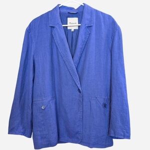 Madewell Double-Breasted Crossover Blazer in 100% Linen Medium